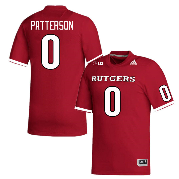 Men #0 Max Patterson Rutgers Scarlet Knights College Football Jerseys Stitched Sale-Scarlet